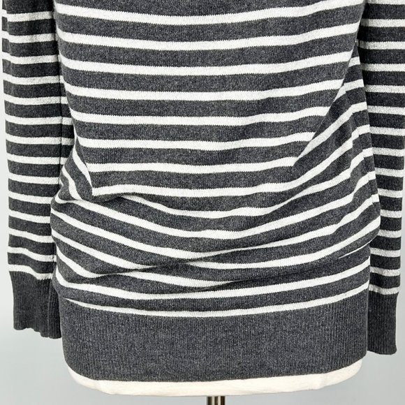 Demylee for Scoop Womens Cashmere Gray Stripe Sweater Cowl Neck size XS - Picture 3 of 11